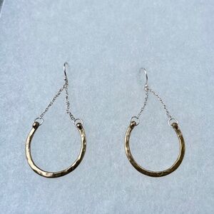 Baroni Sterling Silver and Gold plated Semi-circle Earrings